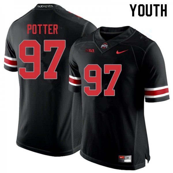 Ohio State Buckeyes #97 Noah Potter Youth College Jersey Blackout OSU550465